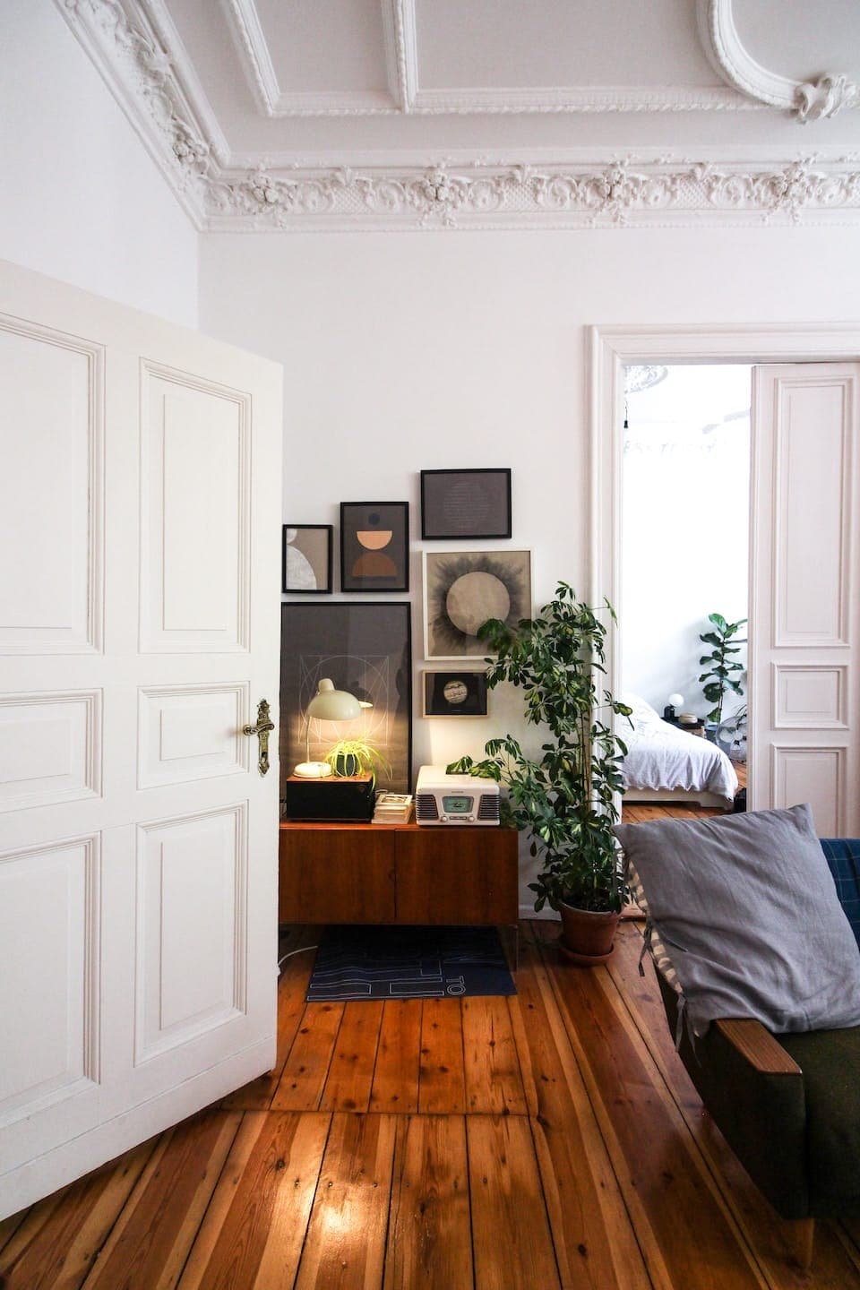Standard Room doorway with warm wooden floor
